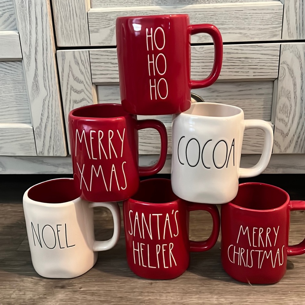 Rae Dunn Christmas mugs